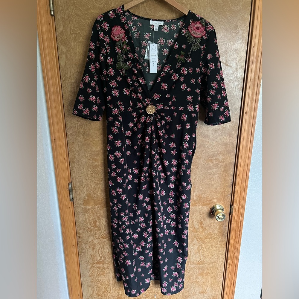NWT embellished rose midi TopShop dress